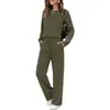 Conjunto de Duas Peças Novo Outono 2026 Moda Feminina Europeia e Americana Comércio Exterior Transfronteiriço Conjunto de Top e Calça Wide Leg