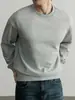 Moletom masculino Hengyuanxiang 430g, peso pesado, cor sólida, novo modelo primavera/outono 2026, feito de algodão chinês, plus size, moletom masculino com gola redonda