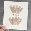 [Baiqiao] Uñas Portátiles Hechas a Mano Estilo Ins con Diamantes Completos Parches de Uñas Blancas Largas Uñas Postizas Venta al por Mayor