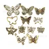 Accesorios de bricolaje de aleación de zinc, 12 colgantes de mariposa multicolor, collar, pulsera, pendientes, accesorios de joyería al por mayor