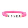 Pulsera Pulsera Pulsera de Arcilla Suave Negro Oro Capas Alfabeto Color Bo Amigos Simea Regalo Rebanada Playa