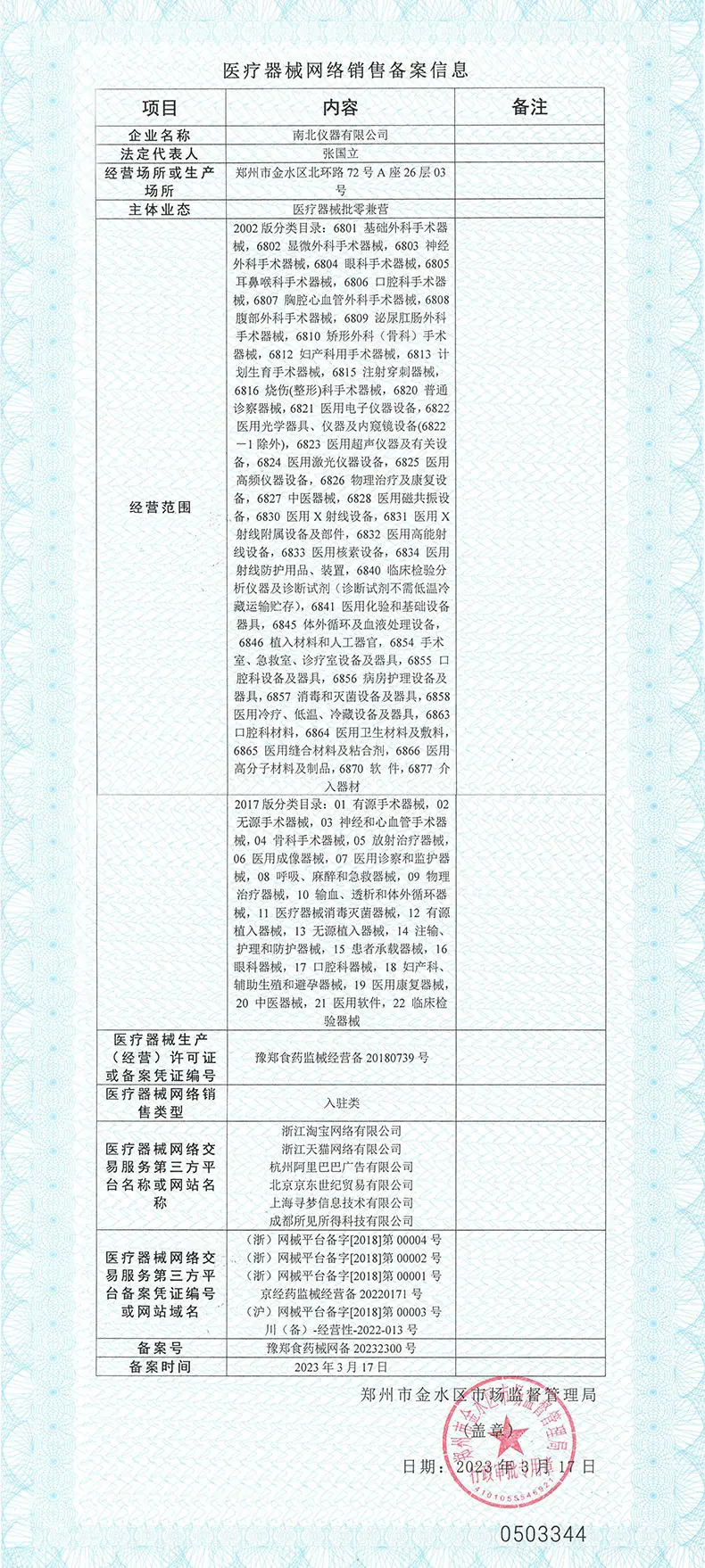 医疗器械网上销售备案790(1)