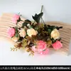 Diseño de Salón de Bodas con Flores Artificiales Rosas, Decoración de Pared de Fondo con Flores Falsas, Techo de Flores, Camino de Flores, Organización de Arreglos Florales