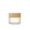 Tapa de bambú, tarro de crema de vidrio esmerilado de 5-100 g, botella portátil para crema facial, botella vacía rellenable cosmética de 30 g