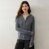 Nuevo Estilo Otoño Manga Larga Tejido de Punto Trenzado con Capucha Cremallera 35 Cachemira 65 Lana Holgado Casual Versátil Cárdigan de Punto