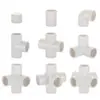 Conjunto completo de conexões de PVC Tubo de água rosca interna e externa Cotovelo direto Válvula de esfera interruptora para filtro de aquário Conector T de plástico 4