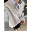 Moletom Falso Duas Peças Color Block com Gola Camisa para Homens e Mulheres, Outono Manga Longa Gola Reversível Caimento Solto Casal Versátil Casual