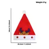 2026 Gorro de Navidad con Borde de Copo de Nieve Transfronterizo Disfraz de Fiesta Navideña Accesorio para Foto Gorro de Navidad con Cabeza de Reno de Dibujos Animados