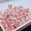 Anel Rosa Flor de Pessegueiro para Meninas, Popular no Xiaohongshu, Anel de Jade de Seda Dourada de Xinjiang, Aventurina, Anel de Jade Verde de Tianshan