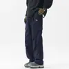 Pantalones Ligeros de Seda de Hielo para Hombre, Bolsillos Múltiples para Exteriores, Marca de Moda, Pantalones Cargo Rectos, Frescos, Secado Rápido, Versátiles, Pantalones de Paracaidista