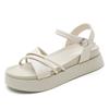 Sandalias de Suela Gruesa de Talla Pequeña para Mujer 2025 Estilo Coreano Nuevo Estilo Hada de Suela Plana que Aumentan la Altura de Suela Suave Populares Casuales Sandalias Romanas