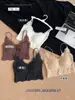 Camisola dulce estilo francés con encaje y botones en la espalda para mujer, tirantes finos, cuello en V, copas fijas, top cruzado interior ajustado 6883