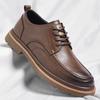 Sapatos de couro masculino 2024 outono negócios vestido formal estilo britânico casual fundo macio tendência retrô sapatos Derby uma geração de cabelo