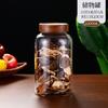 Frasco de Vidrio de Borosilicato Alto para Guardar Cáscara de Mandarina, Frasco Sellado de Gran Capacidad de Madera de Acacia, Frasco para Guardar Té y Frutas Secas, Grado Alimenticio