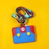 Portatarjetas de Mario de Dibujos Animados Lindo Super Mario Cuerda Retráctil Control de Acceso al Autobús Protección de Tarjeta de Estudiante Portatarjetas Personalización