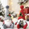Decorações de Natal Transfronteiriças Boneca Nordica Fofa Sem Rosto Chapéu Cinza Rena Atmosfera Adereços de Decoração de Feriado