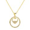 Nueva moda transfronteriza personalidad geométrica estrella amor latón micro incrustado circón hiphop collar colgante redondo
