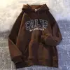 Sudadera con capucha de marca moderna estilo americano para hombre, estilo vibe callejero hip-hop ins top de otoño e invierno, chaqueta con forro polar, atuendo de pareja