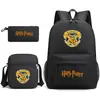 Harry potter harry potter Mochila con Estampado Mochila Escolar para Estudiante Bolso de Hombro Pequeño Estuche para Lápices Set de Tres Piezas