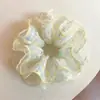 Anillo para el Cabello de Encaje Floral Rosa Dulce de Verano de Cuatro Capas Tipo Intestino Grande para Mujeres para Atar Moño de Cabello Cola de Caballo Baja Goma para el Cabello