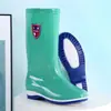 Zapatos impermeables de caña alta para la temporada de lluvias, botas de lluvia de gelatina, zapatos de goma antideslizantes para trabajo en cocina, cubrebotas, botas de agua para mujer, verano para adultos