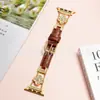 Trébol de Cuatro Hojas Textura de Piel de Cocodrilo Correa de Cuero Genuino Adecuado para Apple Watch iWatch Huawei Gt6/Gt5/Gt4