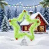 Decoración Navideña Árbol de Navidad Nuevo Producto Transfronterizo Decoración de Copa de Árbol Peluda Estrella de Cinco Puntas Verde Decoraciones Navideñas