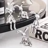 Adorno de Conejo de Orejas Largas Electroplateado Moderno Nórdico con un Toque de Alta Gama, Decoración de Moda para Coche y Sala de Estar de Lujo Ligero, Decoración del Hogar Muebles Blandos