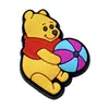 Encantos para Zapatos de Madera de Winnie the Pooh de Dibujos Animados Transfronterizos Clips Decorativos Desmontables de Goma Suave de PVC E-Commerce