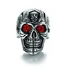 Novo Anel de Caveira Estilo Europeu e Americano da Huajie, Anel Vintage de Cabeça de Fantasma Rachada, Anel Popular Masculino Estilo Rock