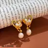 Pendientes de Perla Barroca Estilo Medieval, Pendientes de Lujo Ligero y Gama Alta, Pinzas para Orejas y Pendientes de Borla de Nicho Inspirados en el Diseño