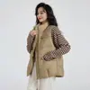 Chaleco de plumón de invierno para mujer, estilo corto, chaleco sin mangas marrón, prenda de abrigo para mujer, Ropa de invierno para mujer HD