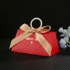 Caja de Dulces para Boda con Flor en Relieve Verde Claro Souvenir Coreano Tarjeta Blanca Engrosada Caja de Embalaje para Regalo Pequeño Se Puede Llevar en la Mano