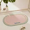 Tapete de Chão Macio de Lama Diatomácea Entrada de Banheiro Absorção de Água Tapete para Pés de Banheiro Antiderrapante Secagem Rápida Tapete de Lavatório Tapete de Banheiro