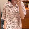 Pijama Ins Estilo Coreano para Cachorros Femininos Verão Algodão Nuvem Manga Curta Shorts Desenho Animado Fofo Estudante Roupa de Casa Pode Ser Usado Fora