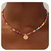 Collar de Corazón Turquesa Colorido de 26 Letras Transfronterizo Europeo y Americano, Gargantilla Elegante y Versátil