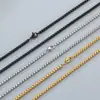 Conjunto de Cadenas Personalizado Versátil Cadena Hueso de Serpiente de 3 mm Cadena de Perla Cuadrada Cadena Trenzada Cadena de Cesta de Flores Cuadrada Colección Acero de Titanio Collar Unisex