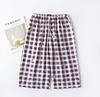Calça de Pijama de Gaze Masculina Primavera e Verão Casa Plus Size Shorts Algodão Fino Solto Calça Capri Fornecimento Direto da Fábrica Respirável