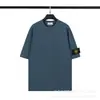 Versión Alta Exportación Transfronteriza Nueva Piedra Piedra Clásico Color Puro Brújula Pulsera Camiseta de Manga Corta Cuello Redondo Tendencia para Hombre