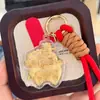 Pingente de Ouro do Ano do Cavalo: Deus da Riqueza Chega, Ouro Puro, Chaveiro da Riqueza Instantânea, Pingente de Bolsa, Chaveiro, Atacado de Presentes