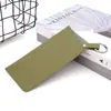 Estuche simple de cuero para gafas con hebilla colgante portátil, bolsa de almacenamiento para gafas de sol resistente a los arañazos y al desgaste, funda protectora para gafas