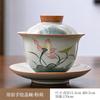 Una variedad de cuenco con tapa de cerámica Ge, pintado a mano con underglaze, abierto en la parte superior, para té kung fu