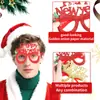 Gafas de Decoración para Fiesta de Navidad Feliz Año Nuevo Accesorios para Fotos de Año Nuevo Marco de Gafas con Copo de Nieve, Baya y Letra