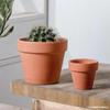 Macetas de terracota roja al por mayor de fábrica con platillos, macetas de arcilla absorbentes de agua y transpirables de varios tamaños para jardines y balcones.