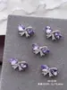 Acessórios de Nail Art de Laço Novos e Modernos Diamante Prata Roxo Luxo Leve Borboleta 3D Coração Urso Acessórios de Unha Vestíveis