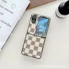 Adequado para capa de celular OPPO Find N2 Flip, capa protetora de tela dobrável em couro xadrez, tudo incluído, anti-queda