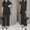 Traje para Mujer 2023 Otoño e Invierno Nuevo de Moda Estilo Occidental Piernas Anchas Adelgazante de Moda Talla Grande Traje de Tres Piezas para Mujer