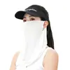 Mascarilla de Protección Solar, Protector de Cuello para Hombre, Pañuelo Facial para Ciclismo al Aire Libre, Pañuelo para la Cabeza de Pesca, Bufanda de Seda Helada, Velo de Cara Completa, Velo con Colgante para las Orejas