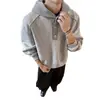Sudadera con capucha de doble capa y botones para hombre en Otoño e Invierno Nuevo Diseño Pesado Marca de Moda Tops y Chaquetas Sueltas para Pareja