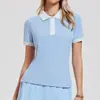 [Conjunto de Tênis] Polo com Gola Reversível de Manga Curta Feminino Saia Plissada Anti-Exposição Moda Golfe Esportivo Conjunto de Duas Peças